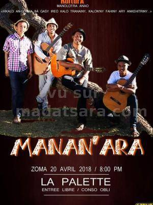 Manan'Ara en concert La Palette Antsirabe