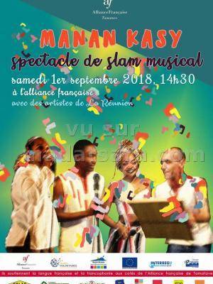 Manan kasy spectacle de slam musical AF - Alliance Française Toamasina