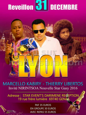 Marcello Kabiry‍ & Thierry Libertos‍ avec Nirintsoa‍ - Réveillon au Darimene Lyon‍
