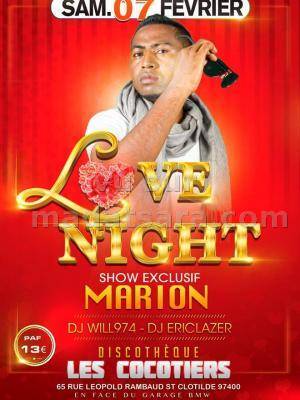 Marion en concert love night au discothèque Les Cocotiers La Réunion