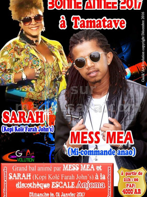 Mess Mea‍ & Sarah‍ Bonne année 2017 à Escale Club Anjoma‍