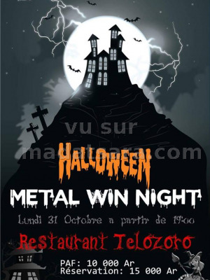 Metal Win Night Halloween au Restaurant Telozoro‍
