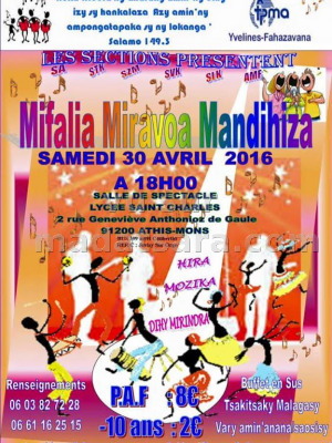 Mifalia, Miravoa, mandihiza - Salle de spectacle Lycée Saint Charles Athis Mons