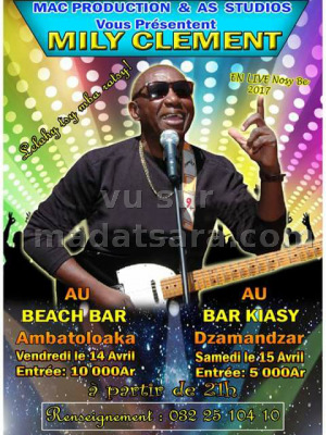 Mily clement‍ en concert au Beach Bar Ambatoloaka Nosy Be‍ - Bar Kiasy Dzamandzar