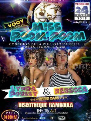 Miss poom poom Rebecca & Lynda Poussy en show case Bamboula - Antalaha