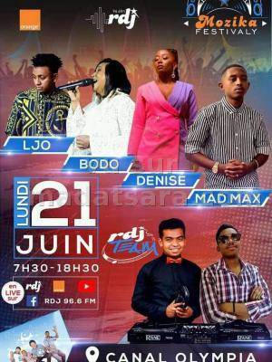 Mozika festival Espace Olympia Ampitatafika LJO, Bodo, Denise, Mad Max
