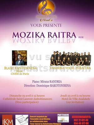 Mozika Raitra avec Blaise Rantoanina et Ensemble vocal hiraitra à l'Hotel de ville Analakely
