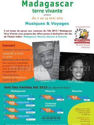 Musiques et voyages - concert au parfum des Iles Vanilles avec Charles Kely et Suzy Randria