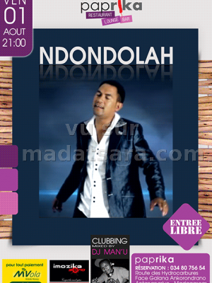 Ndondolahy en concert au Paprika