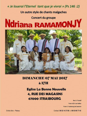 Ndriana ramamonjy‍ en concert Eglise La Bonne Nouvelle Strasbourg