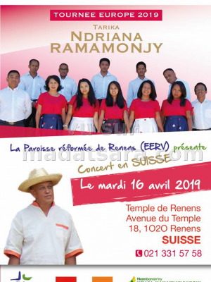 Ndriana ramamonjy‍ en concert Temple de Renens