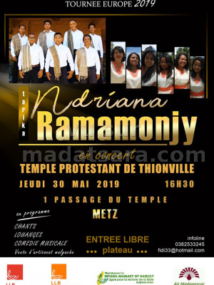 Ndriana ramamonjy‍ - en concert - Temple Protestant de Thionville Metz