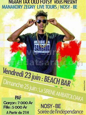 Ngiah Tax Olo Fotsy en showcase Beach Bar Ambatoloaka Nosy Be - La Sirene Ambatoloaka