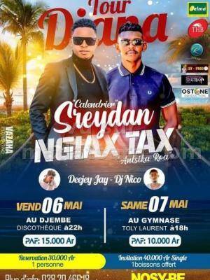 Ngiah Tax Olo Fotsy & Sreydan Djembe Discothèque Ambatoloaka Nosy Be - Madagasikara - Gymnase Toly Laurent Camp-Vert Nosy-Be