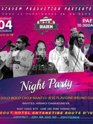 Night party - Jess Flavi One, Bruno djaozara, Nantss - Restaurant Hotel Art'Gout Mandrosoa Ivato