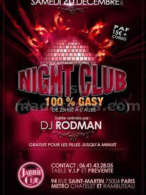 Night club 100% gasy soirée animée par Dj Rodman au Jammin Club
