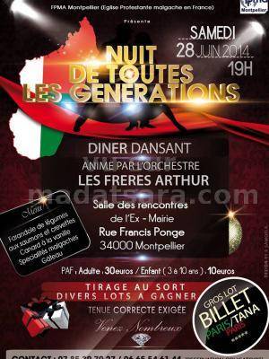 Nuit de toutes les générations Diner dansant animé par l'orchestre Les frères Arthur à la Salle