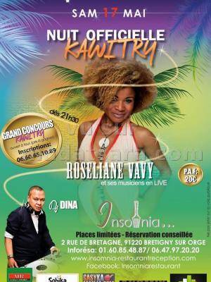 Nuit Officielle du Kawitry avec Roseliane Viavy et ses musiciens à l'Insomnia