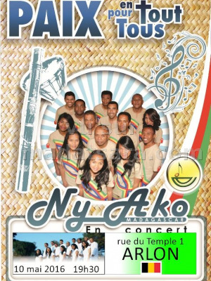 Ny Ako en concert à Arlon - Paix pour tous en tout