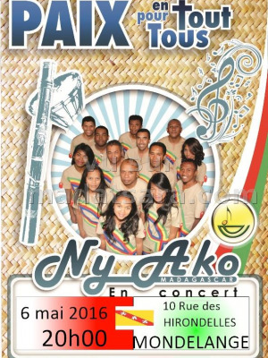 Ny Ako paix en tout pour tous à Mondelange