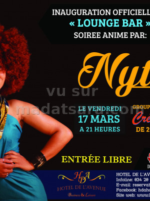 ‍Nytha soirée animée inauguration officielle du lounge bar - Hotel de l'Avenue (HDA) Analakely‍