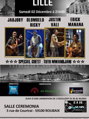 Olombelo ricky, Justin vali, Erick manana, Jaojoby, Toto mwandjani en concert Salle Ceremonia