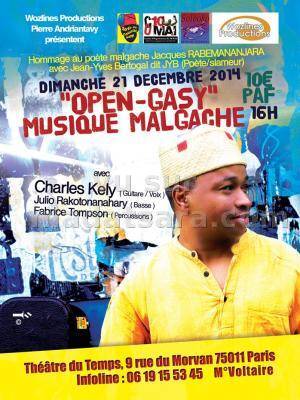 Open-Gasy - Musique malgache avec Charles Kely au Théâtre du temps Paris