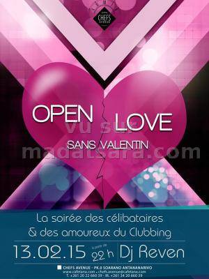 Open love sans valentin - la soirée des célibataires et des amoureux du clubbing avec Dj Raven au