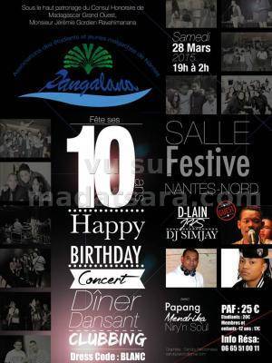 Pangalana fête ses 10 ans Concert dîner dansant à la salle festive Nantes-Nord