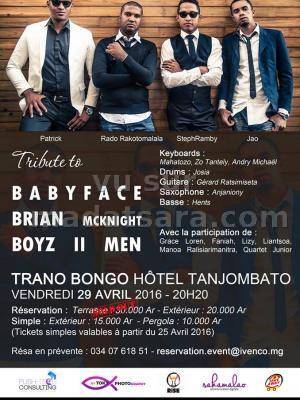 Patrick, Rado Rakotomalala, StephRamby et Jao - Tribute to baby face, Brian Mc Knight, Boyz II Men - Trano Bongo Hôtel Tanjombato