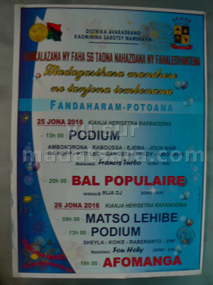 Podium, Bal populaire, Matso lehibe, Afomanga - Kianja Herisetra Rafanodina Sabotsy-Namehana