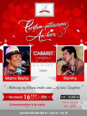 Porofom-pitiavana an-kira cabaret Ifanihy & Mami Bastah Restaurant Hotel Art'Gout Mandrosoa Ivato
