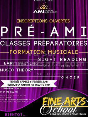 Pré-AMI - classes préparatoires formation musicale Fine Arts School