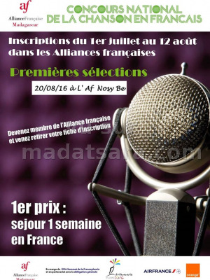 Premières sélections - Concours national de la chanson en français - Alliance Française de Nosy-Be