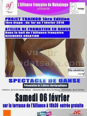 Proje Traingo 1ère édition Spectacle de danse Hall de l'Alliance Française de Mahajanga