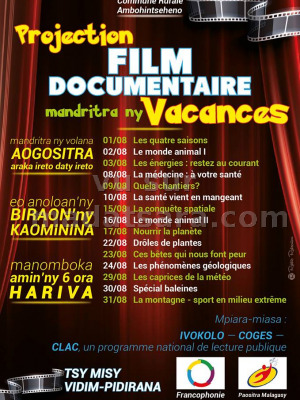 Projection Film documentaire mandritra ny vacances - Commune rurale Ambohitseheno