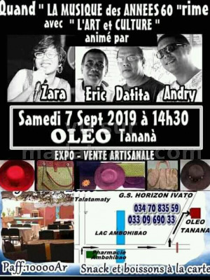 Quand "La musique des années 60" rime avec l'Art et Culture - Zara R‍ Eric Rakotoary‍ Datita Rabeson‍ - Oleo Tanana Talatamaty‍