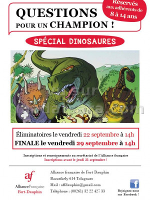 Questions pour un champion spécial dinosaures - AF - Fort-Dauphin‍