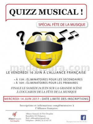 Quiz musical fête de la musique - AF - Fort-Dauphin‍