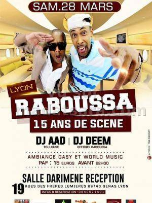 Raboussa - 15 ans de scène en concert à Lyon à la salle Darimene Réception