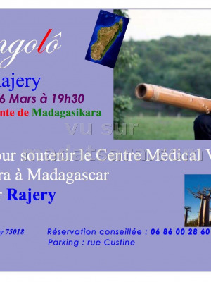 Rajery‍ en concert L'Angolô Paris‍ Soirée pour soutenir le Centre Médical Valisoa