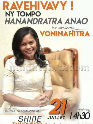 Ravehivavy ny tompo hanandratra anao ho amin'ny voninahitra Shine Tanjombato