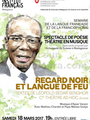 Regard noir et la langue de feu - Spéctacle de poésie théâtre en musique - IFM - Institut Français de Madagascar‍