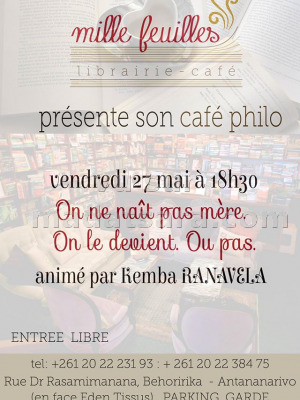 Remba Ranavela - Café Philo "On e naît pas mère, On le devient. Ou pas" - Mille-Feuilles librairie café