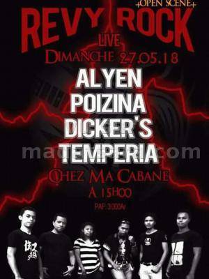 Revy Rock live Open scène avec Alyen, Poizina‍ , Dicker's, Temperia - Resto Ma Cabane Béryl Rose Toamasina‍