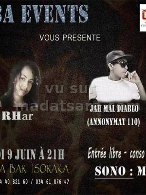 Rhar & Jah Mal Diablo en concert Cuba Bar Tana - Isoraka