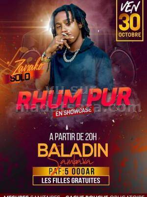 Rhum Pur en show case Baladin Sambava