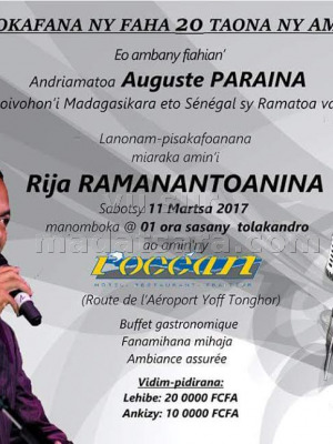Rija ramanantoanina‍ en concert L'Ocean Yoff Sénégal