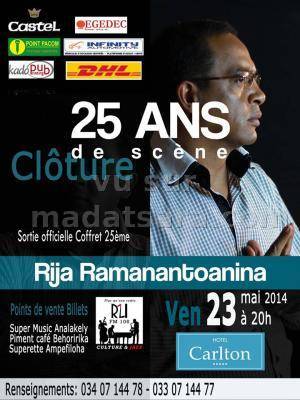 Rija Ramanantoanina - cloture de 25 ans de scène à l'Hotel Carlton