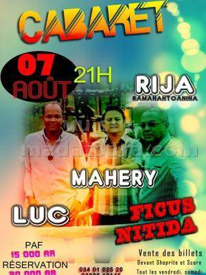 Rija Ramanantoanina, Mahery et Luc en cabaret au Ficus Nitida